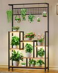 Multiple 6-layer metal plant racksfor indoor plants