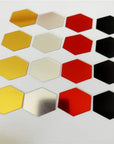24pcs Hexagon Mirror Sticker Gold
